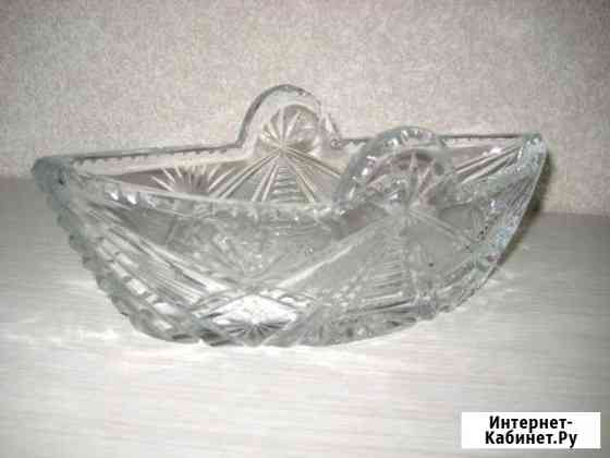 Хрустальная конфетница ладья Курск