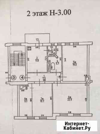 Комната 41.9 кв.м. в 4-к, 2/3 эт. Советск