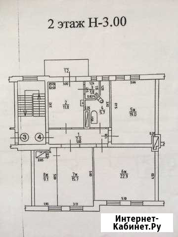 Комната 41.9 кв.м. в 4-к, 2/3 эт. Советск - изображение 1