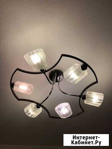 Люстра, дерево-металл Архангельск - изображение 1