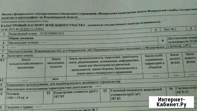 Участок 15 сот. (ИЖС) Киржач - изображение 1