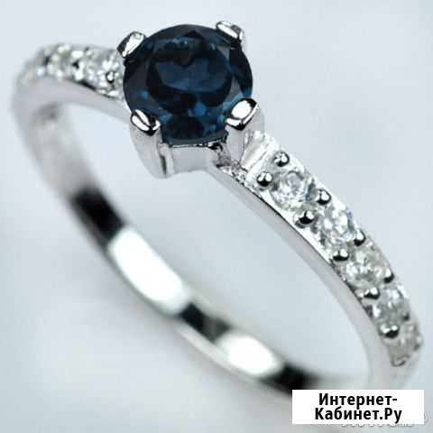 925 Серебряное кольцо с топазом London Blue Вологда - изображение 1