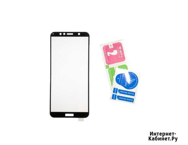 Стекло для Huawei Y6 2018 3D черное, белое Челябинск - изображение 1