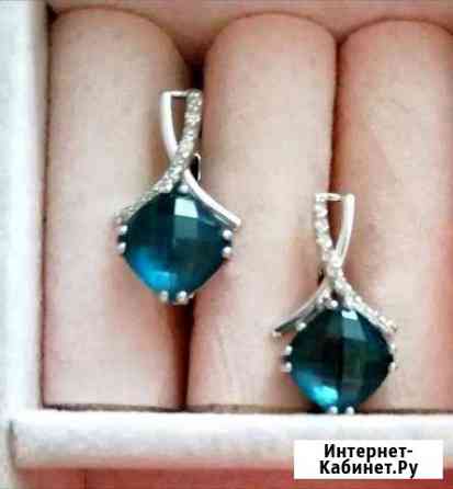 Золотые серьги с бриллиантами и топаз Лондон Белгород