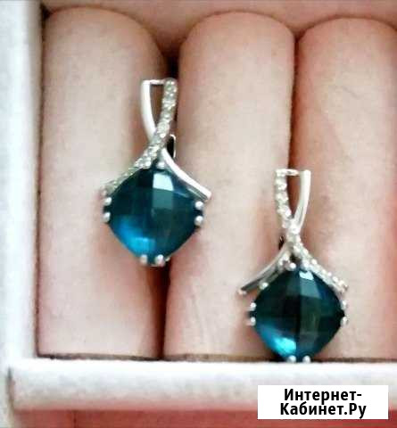 Золотые серьги с бриллиантами и топаз Лондон Белгород - изображение 1