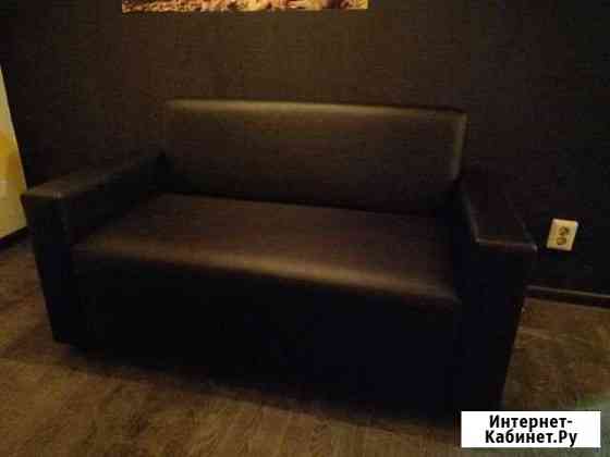 Диван 2х местный чёрный кожзам Петрозаводск