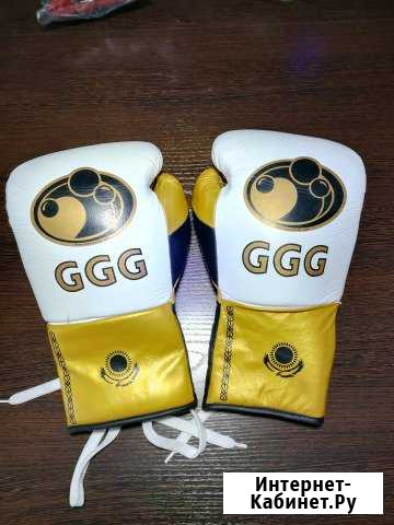 Боксерские перчатки GGG, белые, кожа, 12oz Барнаул - изображение 1