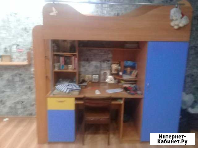 Продам детскую кровать чердак со столом и шкафом Иваново - изображение 1