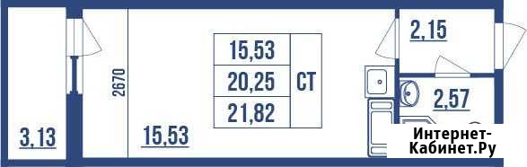 Студия, 21.8 кв.м., 13/17 эт. Бугры - изображение 1