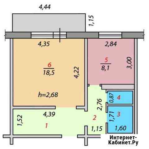 1-к квартира, 39 кв.м., 5/9 эт. Новокузнецк