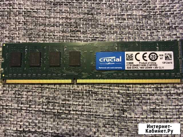 Оперативная память Crucial 4 gb 1600 мгц DDR 3 Домодедово - изображение 1