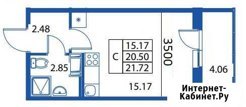 Студия, 21.8 кв.м., 8/16 эт. Бугры - изображение 1