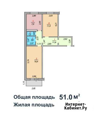2-к квартира, 51 кв.м., 7/9 эт. Новокузнецк - изображение 1