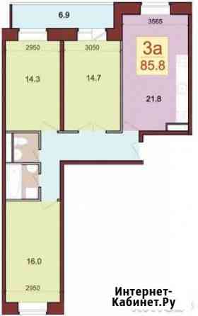 3-к квартира, 86 кв.м., 6/12 эт. Рославль