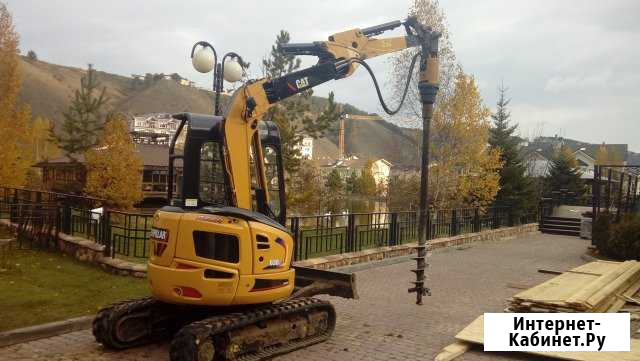 Услуги мини экскаватора с ямобуром и гидромолотом Красноярск - изображение 1