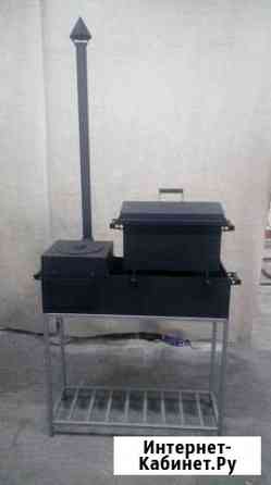 Мангал с коптильней и печью для казана Барнаул