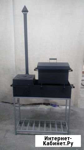 Мангал с коптильней и печью для казана Барнаул - изображение 1