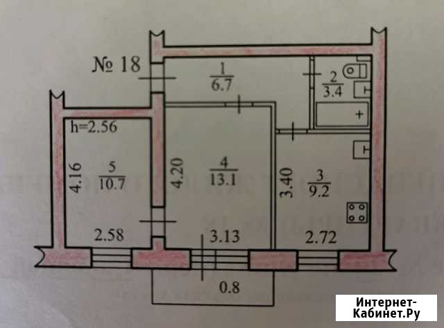 2-к квартира, 43 кв.м., 2/3 эт. Биробиджан - изображение 1