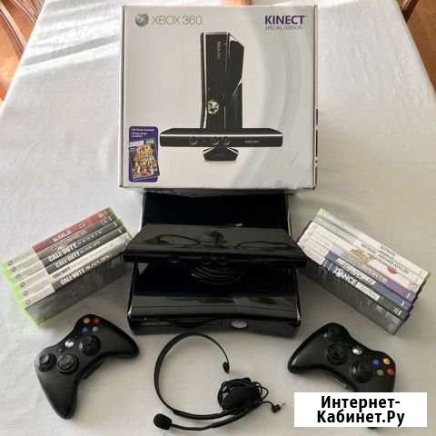 Xbox 360 + kinect + 50 игр + 2 джойстика Сосновый Бор - изображение 1