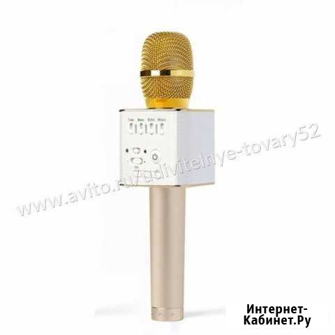 Микрофон караоке + колонка Q9 золотой Нижний Новгород - изображение 1