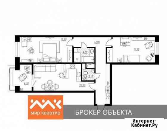 2-к квартира, 88.1 кв.м., 7/9 эт. Санкт-Петербург