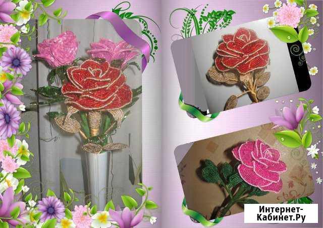 Цветок Роза из бисера Тюмень - изображение 1