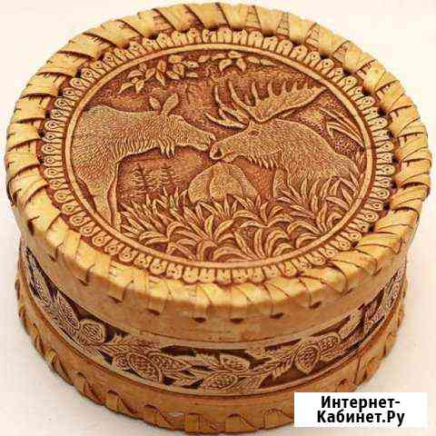 Шкатулка из бересты Животные Магнитогорск