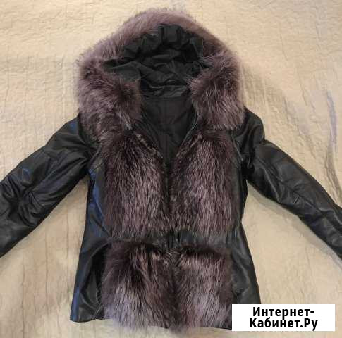 Куртка/жилет (трансформер) кожаная утепленная с ме Магадан - изображение 1