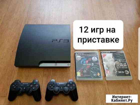 PS 3 slim 320gb+2 джойстика+ 14 игр Нижневартовск