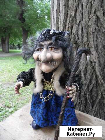 Интерьерная кукла Баба-Яга в синем платье Волгоград - изображение 1