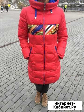 Пуховик красный натуральный пух 70 Екатеринбург - изображение 1