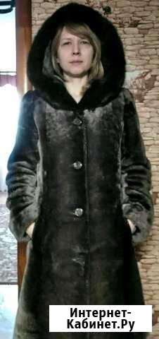 Шуба коричневый мутон Оренбург - изображение 1