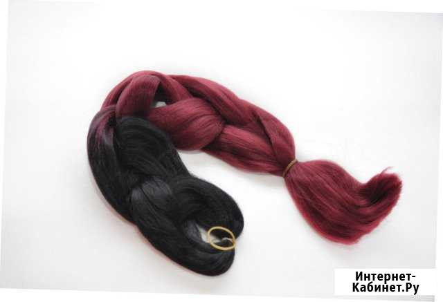 Канекалон 60 см черно-бордовый (коса) Архангельск - изображение 1