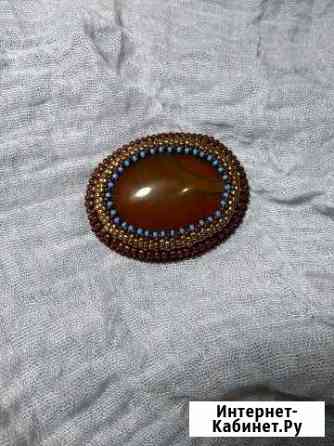 Брошь - оплетенный кабошон Челябинск