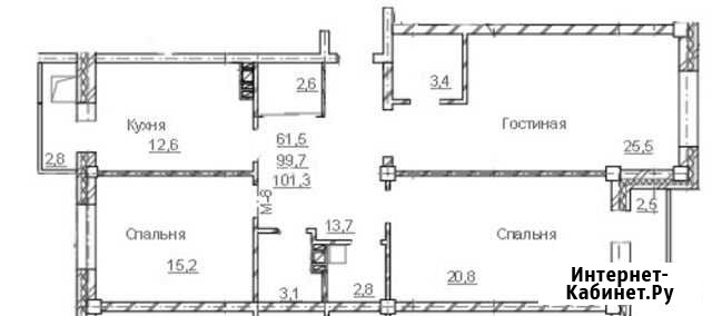 3-к квартира, 103.9 кв.м., 15/18 эт. Благовещенск - изображение 1