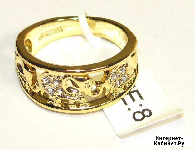 Позолоченное кольцо с фианитами Белгород - изображение 1