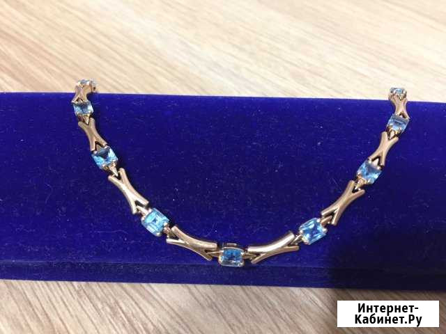 Золотой браслет 585 пробы топаз Екатеринбург - изображение 1