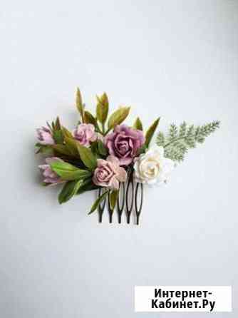 Гребень с цветами ручной работы, свадебное украшен Санкт-Петербург