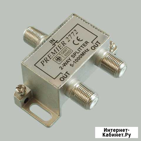 Разветвитель splitter на 2TV 5-1000MHZ с розетками Гусь-Хрустальный - изображение 1