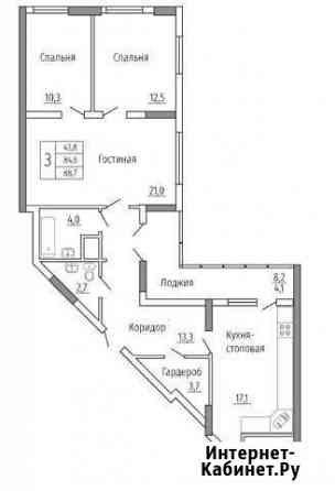 3-к квартира, 88.7 кв.м., 24/25 эт. Воронеж