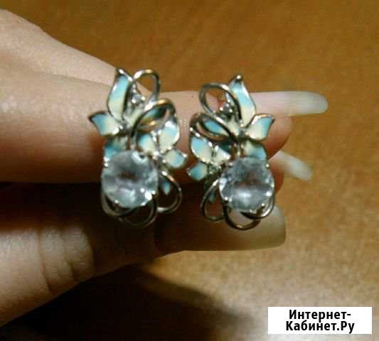 Серьги серебро 925 пробы Электросталь - изображение 1