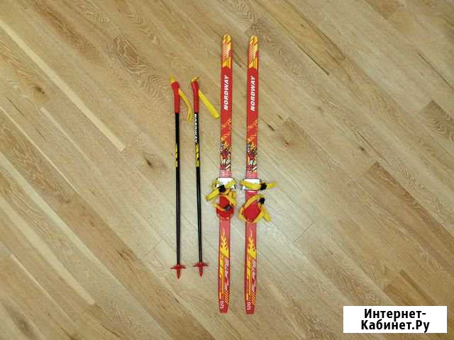 Детские лыжи 120 см (палки 85 см) Владимир - изображение 1