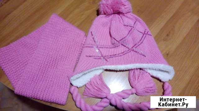 Комплект шапка и шарф-снуд,на 8-10лет Тула - изображение 1