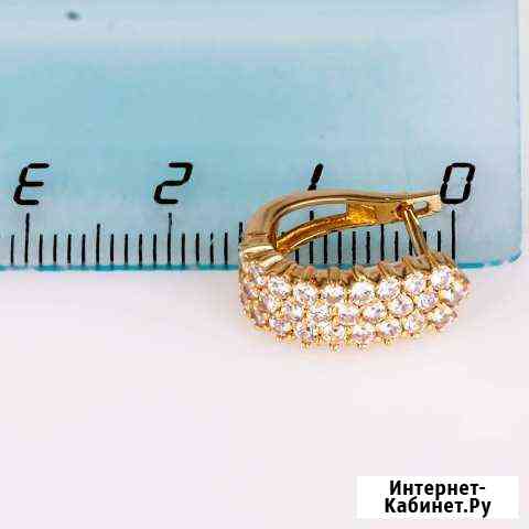 Серьги из жёлтого золота с фианитами Брянск