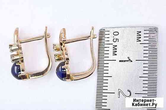 Серьги 585 пробы 4,01 гр. с недрагоценными камнями Фрязино