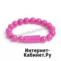 Браслет кабель Micro USB с бусинами, розовый Павлово - изображение 1