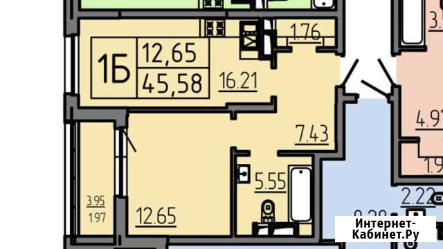 1-к квартира, 45.6 кв.м., 17/19 эт. Казань - изображение 1