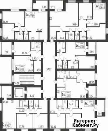 1-к квартира, 51.6 кв.м., 5/9 эт. Брянск