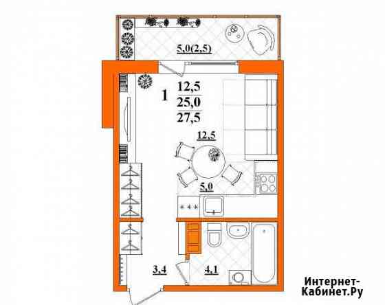 Студия, 27.5 кв.м., 2/10 эт. Первоуральск