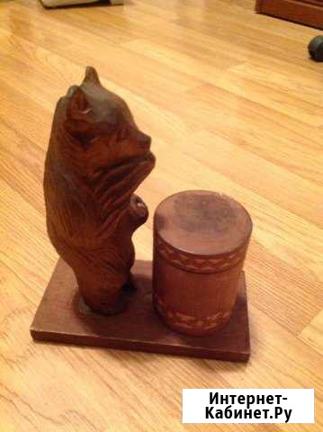 Деревянный медведь с бочонком Челябинск - изображение 1